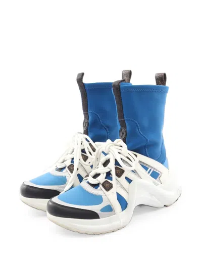 Pre-owned Louis Vuitton 2010s Archlight Sock Sneakers In Blue