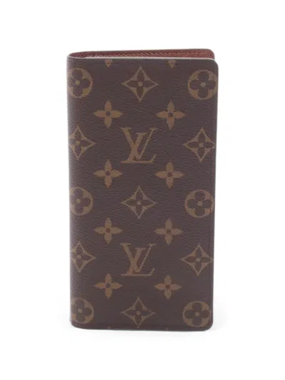 Pre-owned Louis Vuitton 2010s Brazza Monogram Bi-fold Wallet In Brown