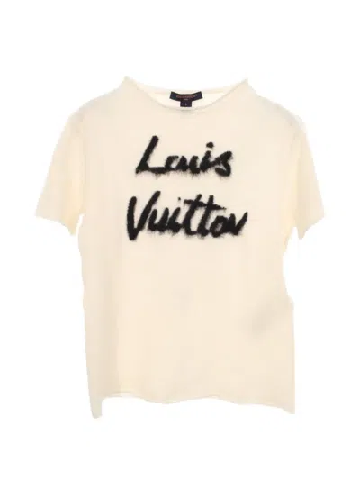 Pre-owned Louis Vuitton 2010s Brushed Logo T-shirt In Neutrals