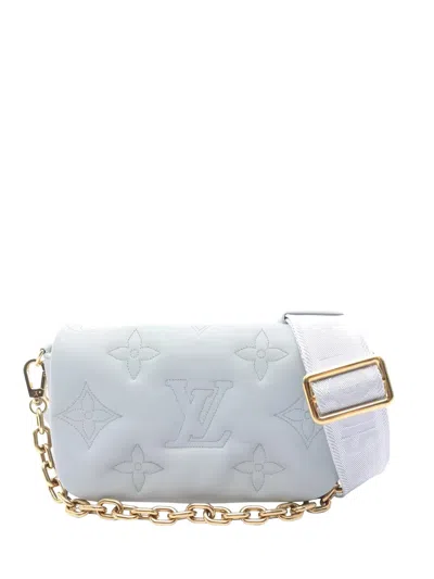 Pre-owned Louis Vuitton 2010s Bubblegram Embossed Leather Shoulder Bag In Blue