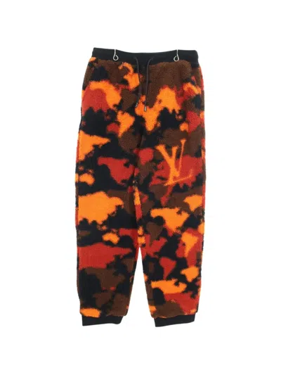 Pre-owned Louis Vuitton 2010s Camouflage-print Track Pants In Orange