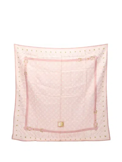 Pre-owned Louis Vuitton 2010s Carré New Denim Monogram Scarf In Pink