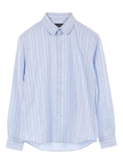 Pre-owned Louis Vuitton 2010s Chain-print Shirt In Blue