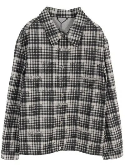 Pre-owned Louis Vuitton 2010s Checked Overshirt In Grey