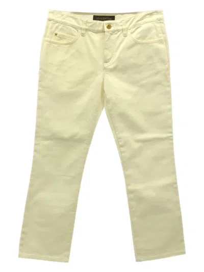 Pre-owned Louis Vuitton 2010s Cotton Trousers In White