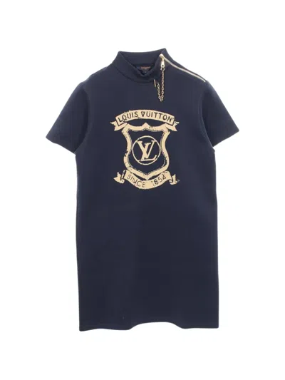 Pre-owned Louis Vuitton 2010s Crest Zip-detail Dress In Blue