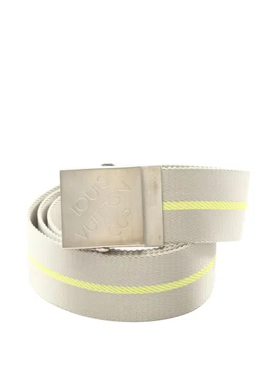 Pre-owned Louis Vuitton 2010s Cup 2003 Logo-plaque Belt In Neutral