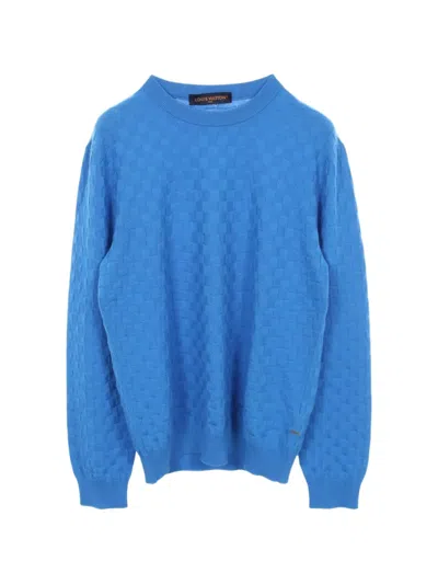 Pre-owned Louis Vuitton 2010s Damier Crew-neck Sweater In Blue