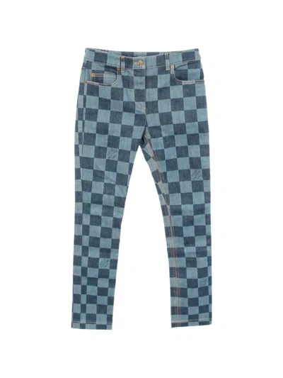 Pre-owned Louis Vuitton 2010s Damier Denim Jeans In Blue