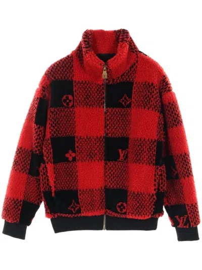 Pre-owned Louis Vuitton 2010s Damier Fleece Jacket In Red
