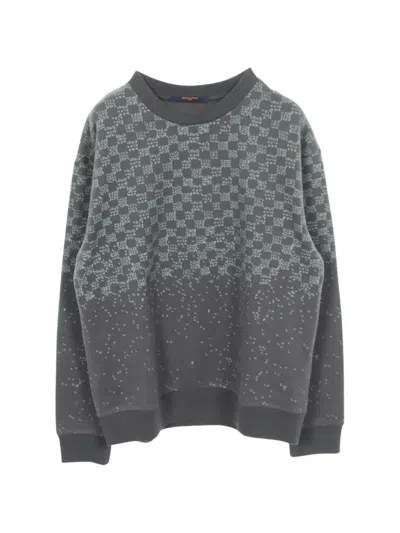 Pre-owned Louis Vuitton 2010s Damier Spread Sweatshirt In Grey