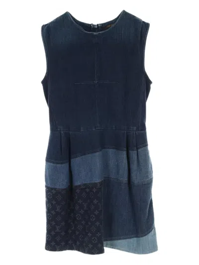 Pre-owned Louis Vuitton 2010s Denim Mini Dress In Blue