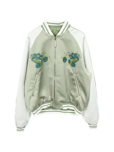 Pre-owned Louis Vuitton 2010s Dragon Embroidered Souvenir Jacket In Green