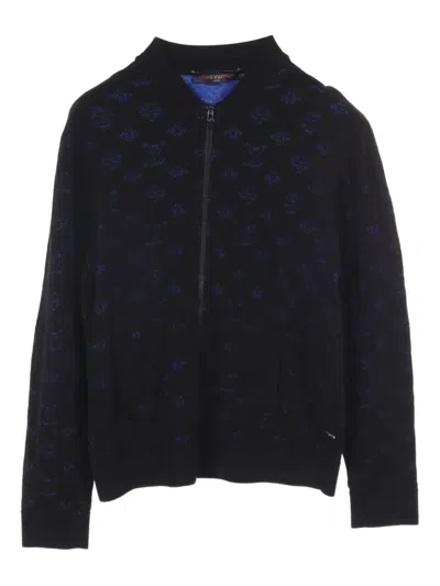 Pre-owned Louis Vuitton 2010s Drop Needle-monogram Jacket In Blue