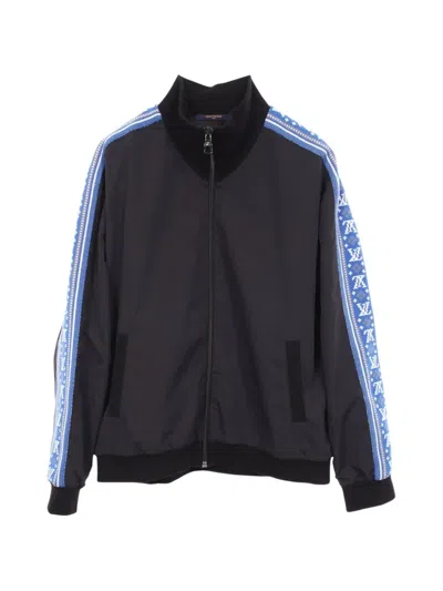 Pre-owned Louis Vuitton 2010s Fair Isle Stripe Bomber Jacket In Black