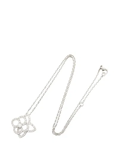 Pre-owned Louis Vuitton 2010s Fleur Ardente Diamond Necklace In Silver