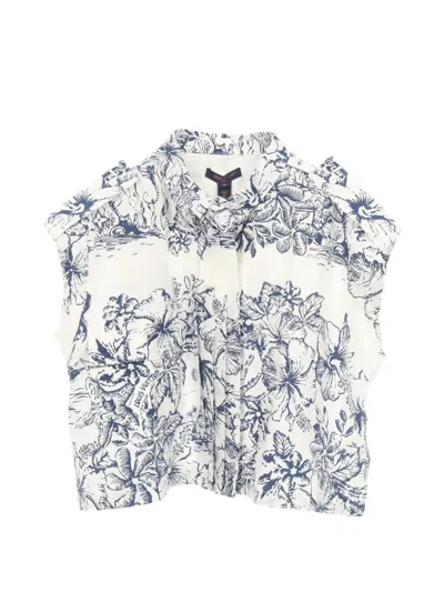 Pre-owned Louis Vuitton 2010s Floral-print Shirt In White