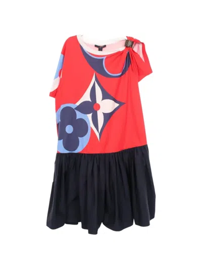 Pre-owned Louis Vuitton 2010s Game On Asymmetrical Mini Dress In Red