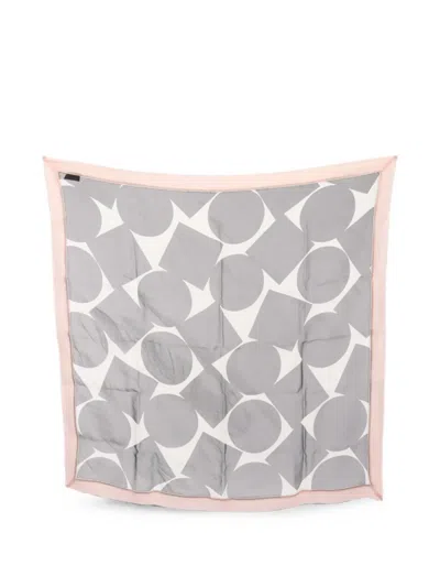 Pre-owned Louis Vuitton 2010s Geometric-print Scarf In Gray