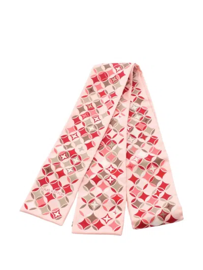 Pre-owned Louis Vuitton 2010s Geometric-print Scarf In Pink