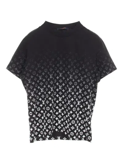 Pre-owned Louis Vuitton 2010s Gradient Monogram-print T-shirt In Black