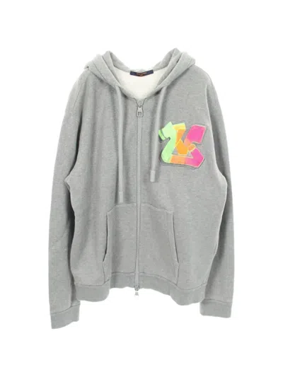 Pre-owned Louis Vuitton 2010s Graffiti-motif Hoodie In Gray