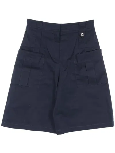 Pre-owned Louis Vuitton 2010s Harp Wide-leg Cropped Trousers In Blue