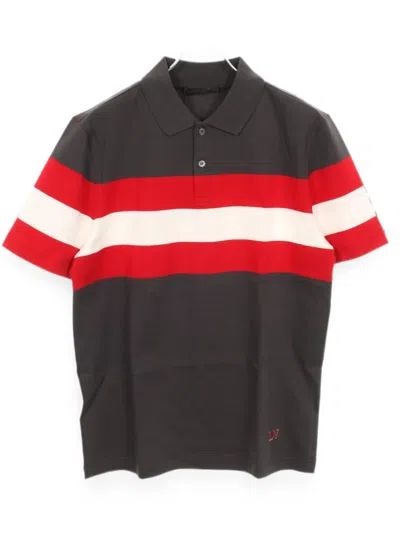 Pre-owned Louis Vuitton 2010s Horizontal-stripe Polo Shirt In Grey