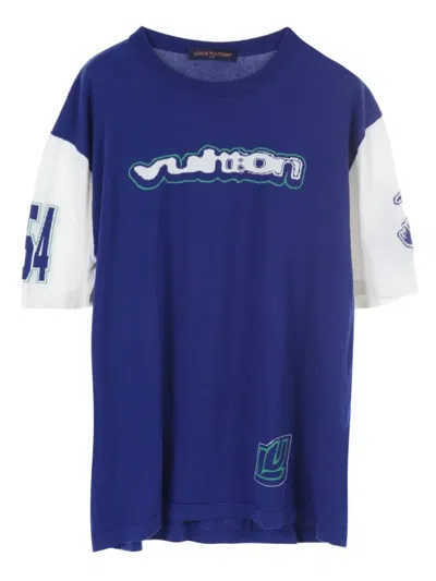 Pre-owned Louis Vuitton 2010s Intarsia Crew-neck T-shirt In Blue