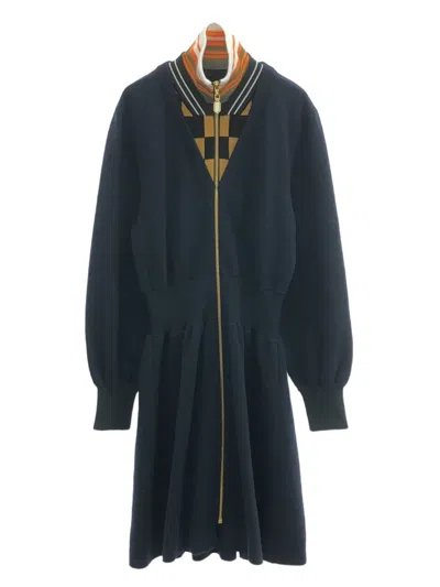 Pre-owned Louis Vuitton 2010s Knit Zip-up Dress In Black