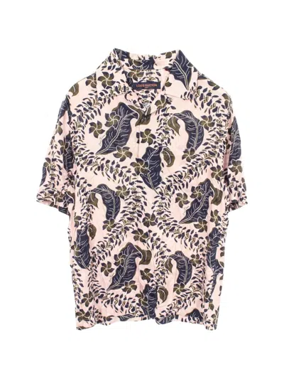 Pre-owned Louis Vuitton 2010s Leaf-print Short-sleeve Shirt In Pink
