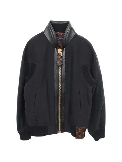 Pre-owned Louis Vuitton 2010s Leather-trim Jacket In Black