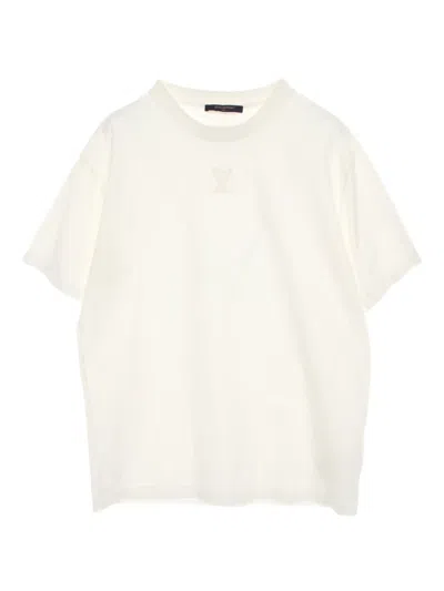 Pre-owned Louis Vuitton 2010s Logo-embossed T-shirt In White