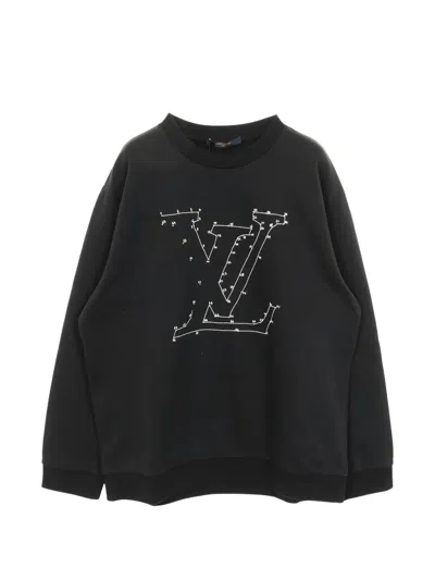Pre-owned Louis Vuitton 2010s Logo-embroidered Sweatshirt In Black