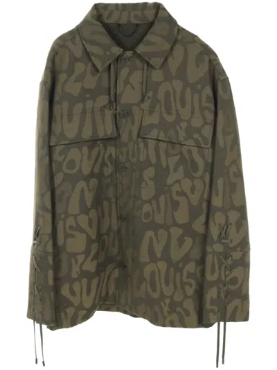 Pre-owned Louis Vuitton 2010s Logo-print Overshirt In Green