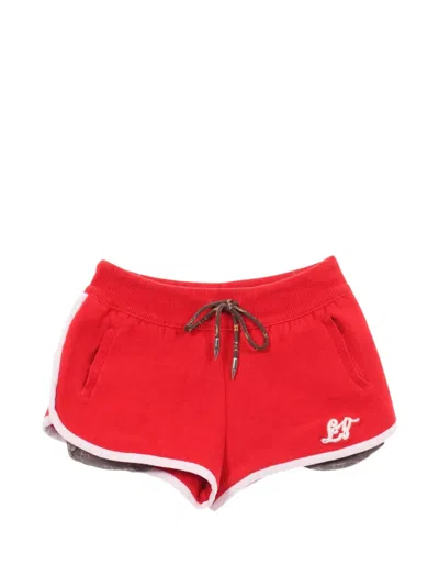 Pre-owned Louis Vuitton 2010s Logo-embroidered Shorts In Red