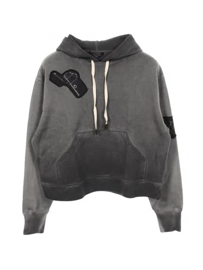 Pre-owned Louis Vuitton 2010s Logo-patch Hoodie In Gray