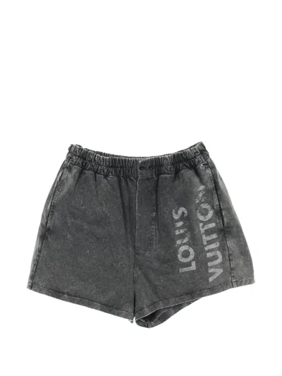 Pre-owned Louis Vuitton 2010s Logo-print Shorts In Gray