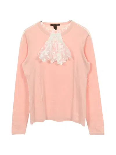 Pre-owned Louis Vuitton 2010s Long-sleeves Lace Top In Pink