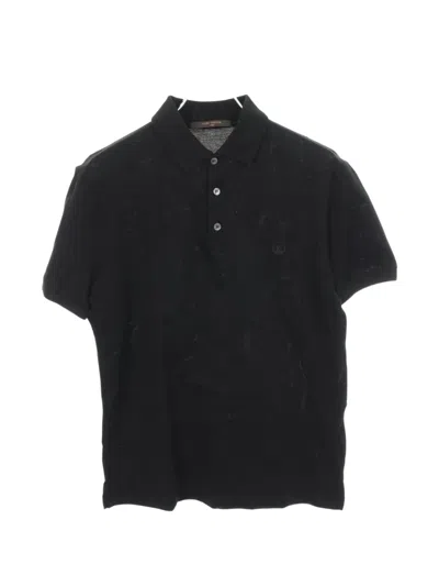 Pre-owned Louis Vuitton 2010s Lv Circle Embroidered Polo Shirt In Black