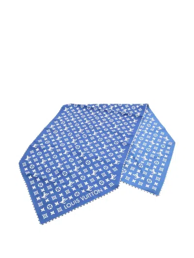 Pre-owned Louis Vuitton 2010s Lv Match Losange Silk Scarf In Blue