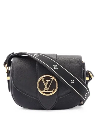 Louis Vuitton 2010s Lv Pont 9 Mini Shoulder Bag In Black