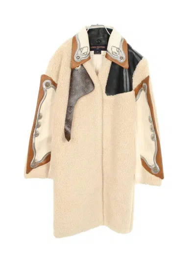 Pre-owned Louis Vuitton 2010s Monogram Colour-block Coat In Neutrals