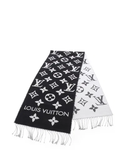 Pre-owned Louis Vuitton 2010s Monogram Essential Scarf In Black