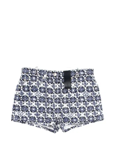 Pre-owned Louis Vuitton 2010s Monogram Flower Shorts In White