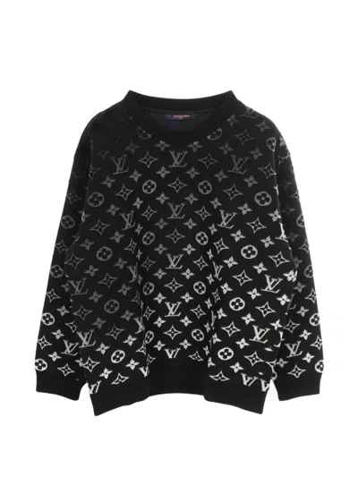 Pre-owned Louis Vuitton 2010s Monogram Gradation Cotton Sweater In 黑色