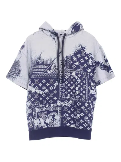Pre-owned Louis Vuitton 2010s Monogram Hoodie In Blue
