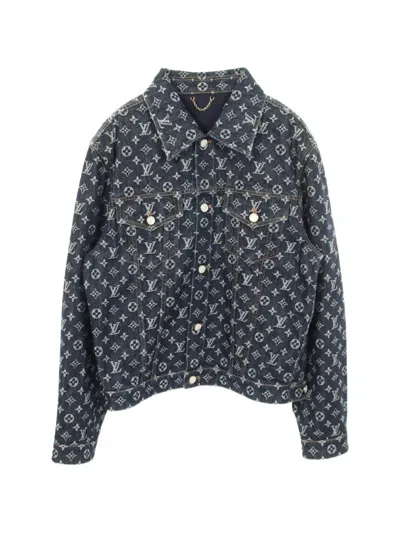 Pre-owned Louis Vuitton 2010s Monogram Jacquard Denim Jacket In Blue