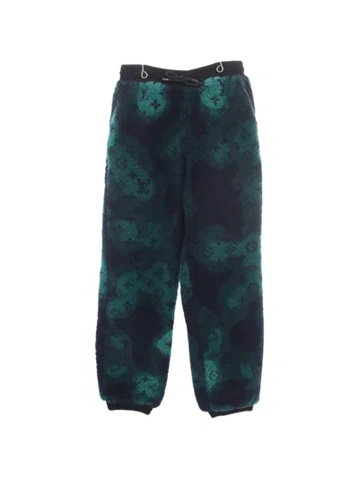 Pre-owned Louis Vuitton 2010s Monogram Jacquard Track Pants In Blue