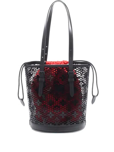 Pre-owned Louis Vuitton 2010s Monogram Lace Pm Shoulder Bag In Black